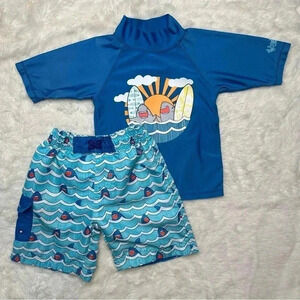 UV Skinz 2 Pc Swimsuit  Blue / Shark Size 5